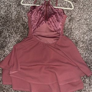 Mauve open back dress